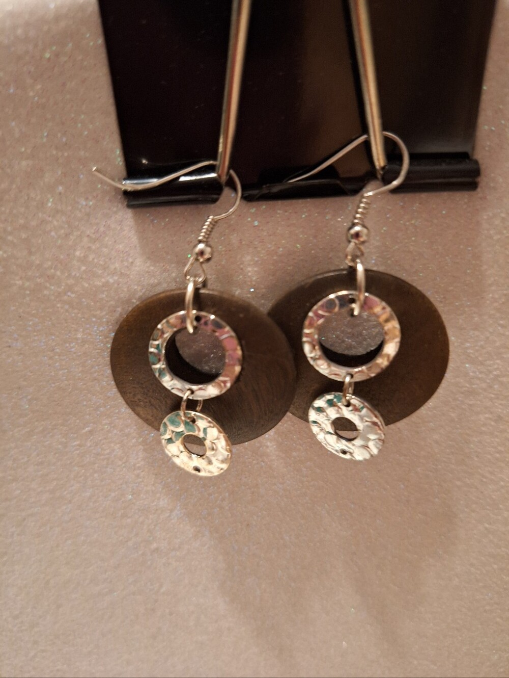 Wood Mix Media Earrings New